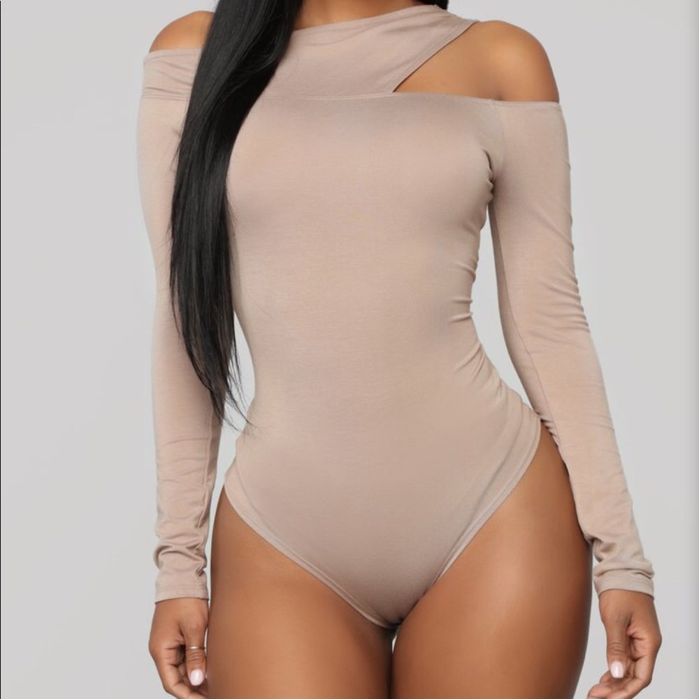Tan long sleeve body suit